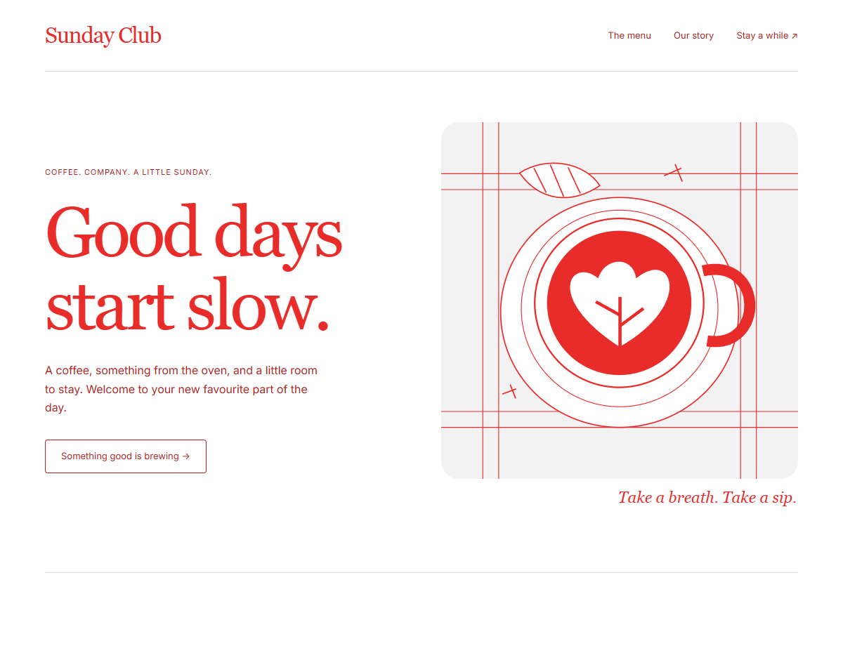 Sunday Club website design preview